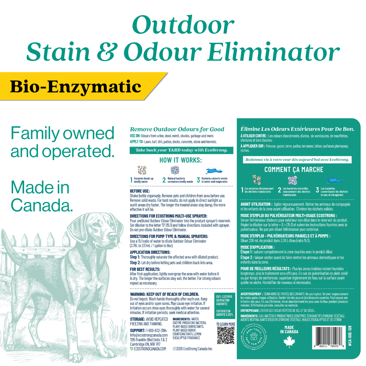 EcoStrong Outdoor Odor Eliminator 1 gallon and 32 oz sprayer #size_32-oz-sprayer-bottle-and-1-gallon-refill