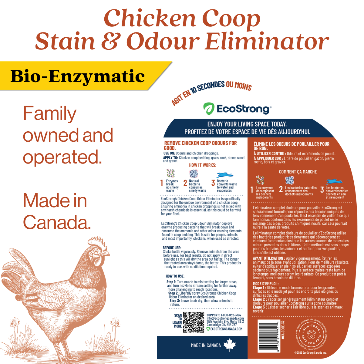 EcoStrong Chicken Coop Odor Eliminator 32 oz #size_32-oz-sprayer-bottle
