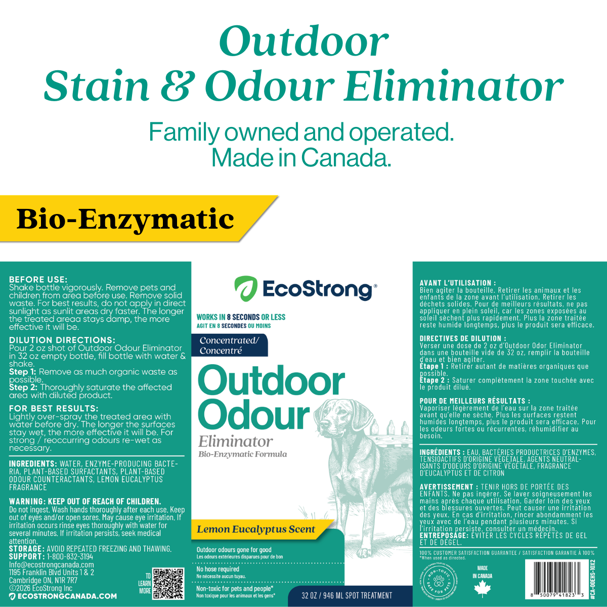 EcoStrong Outdoor Odor Eliminator Spot treatment #size_10-x-2-oz-shots-and-sprayer-bottle