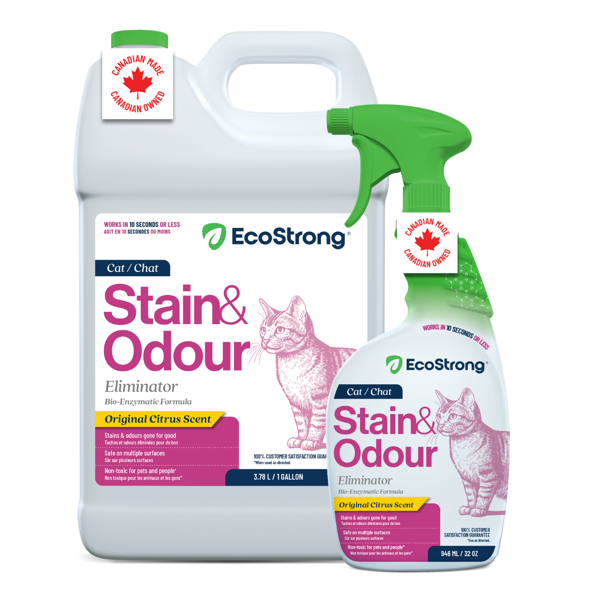EcoStrong Cat Stain and Odor Eliminator 1 gallon #size_32-oz-sprayer-bottle-and-1-gallon-refill