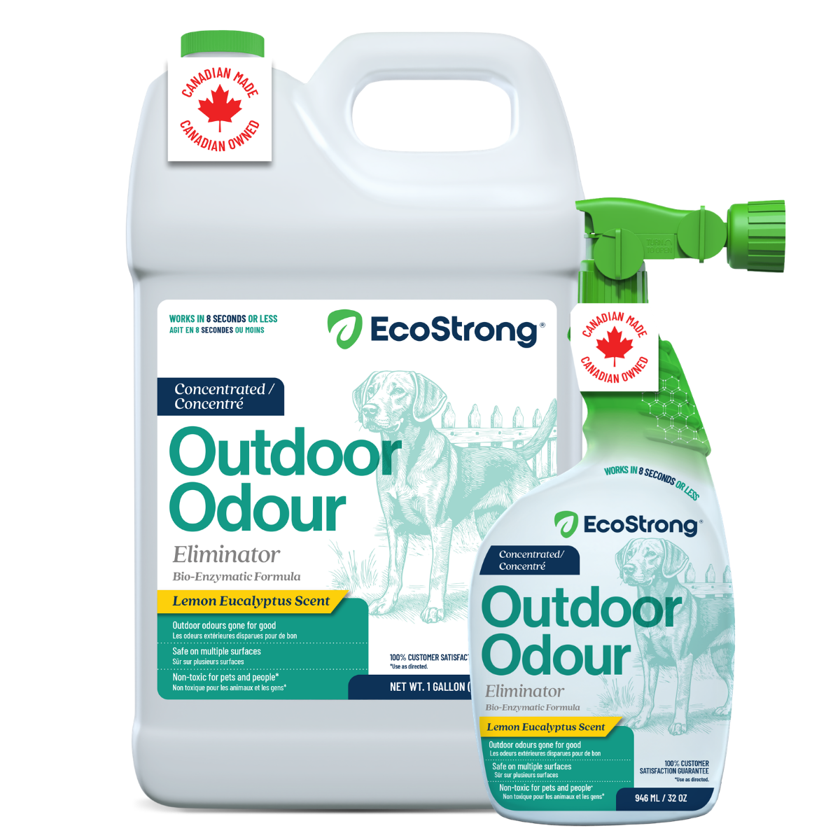 EcoStrong Outdoor Odor Eliminator 1 gallon and 32 oz sprayer #size_32-oz-sprayer-bottle-and-1-gallon-refill