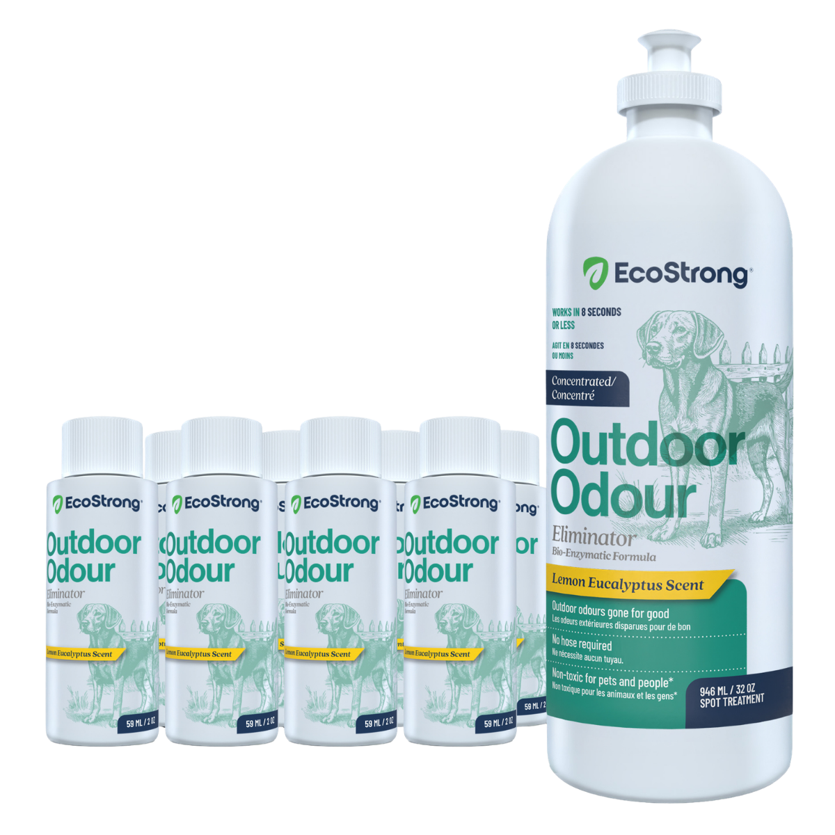 EcoStrong Outdoor Odor Eliminator Spot treatment #size_10-x-2-oz-shots-and-sprayer-bottle